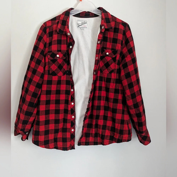 BC Clothing Buffalo Plaid Button Snap Collared Women's Shirt Size L - Picture 1 of 6